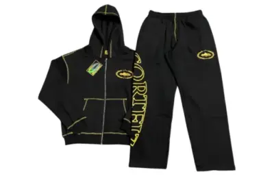 Corteiz Zipper Tracksuit Black Yellow