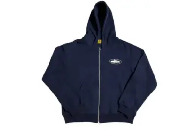 Corteiz Alcatraz Island Puff Print Jacket Navy Blue