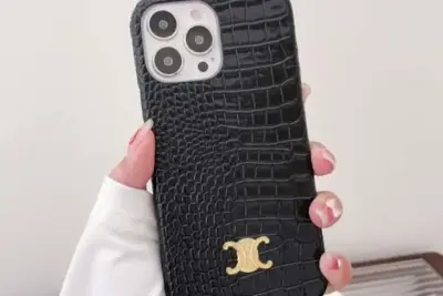 Celine iPhone Case Black Croc