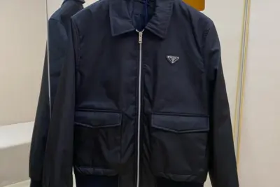 Prada Oversized Technical Re-Nylon Down Jacket Black
