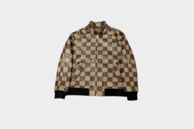 LV Damier Leather Harrington Jacket Golden Brown.