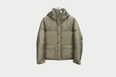 LV Down Puffer Zipped Jacket Moss Green