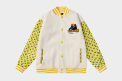 Lv Monogram Playground Varsity Blouson Jacket Yellow/White