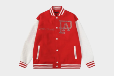 LV Varsity Leather Blouson Jacket Red/White