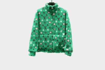 LV Monogram Fleece Suede Jacket Green