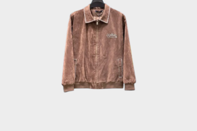LV Embroidered Suede Calfskin Bomber Jacket Brown