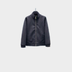 LV Monogram Debossed Leather Tracksuit Jacket Black