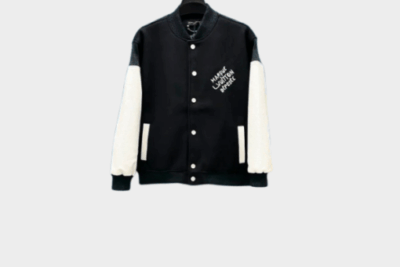LV Cotton Jersey Varsity Blouson Jacket Black
