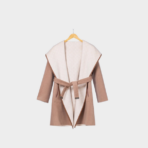 LV Long Wool Coat Light Beige