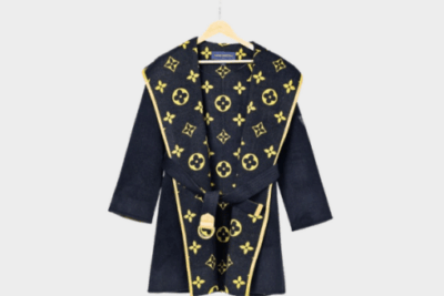 LV Long Wool Coat Black/Yellow
