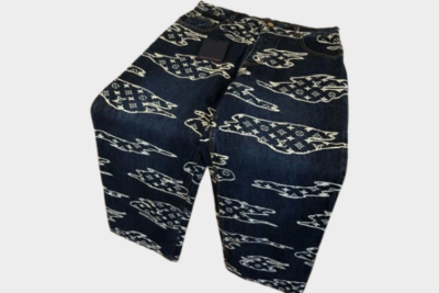 LV Pharrell Williams Monogram Denim Skate Pants Black