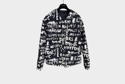 LV Monogram Denim Jacket Black White