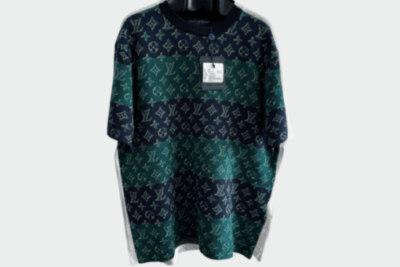 LV Full Monogram Jacquard Crewneck Green/ Black