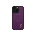 YSL Purple Prime Magsafe Design iPhone Case Mini Logo Gold