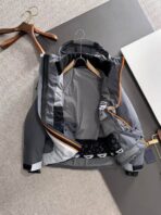 LV Technical Down Ski Jacket Gray Tones Orange zipper - Image 3