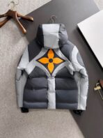 LV Technical Down Ski Jacket Gray Tones Orange zipper - Image 2