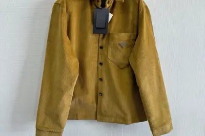 Prada Corduroy Shirt Jacket Yellow