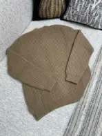 Prada Cashgora Cardigan Natural Brown - Image 3