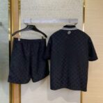 LV Monogram Moire Jacquard Short Set Black - Image 2