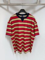 Prada Oversized Striped T-Shirt Red