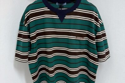 Prada Oversized Striped T-Shirt Green
