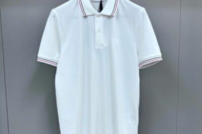 Prada Beyaz Men Short Sleeve Pique Polo T-Shirt White