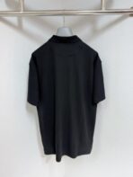 Prada Zipped Metal Logo Polo T-Shirt Black - Image 2