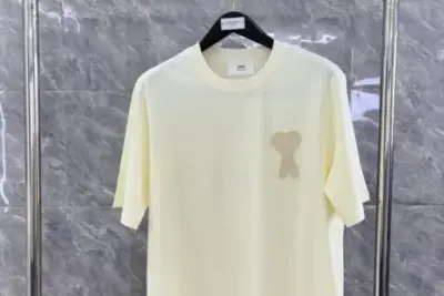 Ami Paris Ami de Coeur Patch T-Shirt Cream