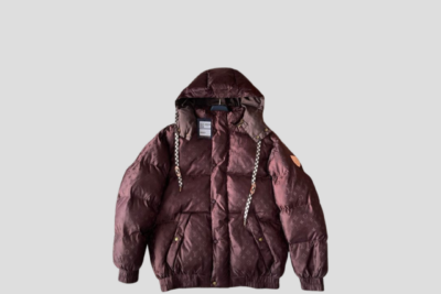 LV Monogram Down Blouson Or Puffer Jacket In A Dark Brown