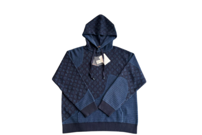 LV Monogram Circle Cut Blue Hoodie
