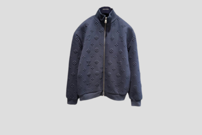 LV Embossed Monogram Zip-Up Jacket Navy Blue