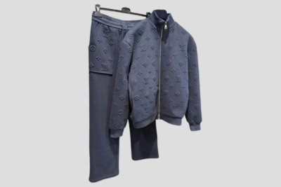 LV Monogram Embossed Track Top And Matching Pants In The Night Sky Color