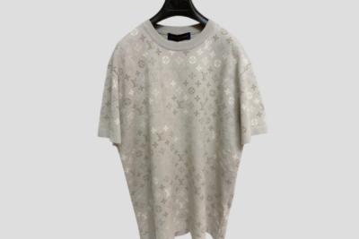 LV Monogram Short-Sleeved Crewneck In A Pale Beige