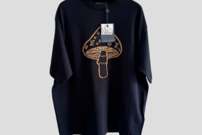 LV Short-Sleeved Intarsia Crewneck T-Shirt With A Mushroom Motif