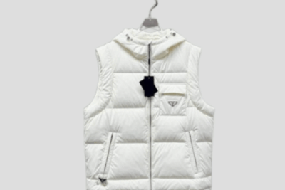 Prada Re-Nylon Puffer Vest White