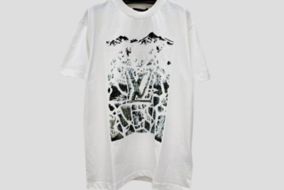 LV Velvet Jacquard Short-Sleeved T-Shirt In Organic Cotton With An LV Mountain Motif