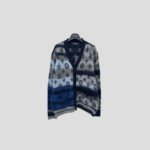 LV Monogram Mohair Multicoloured Cardigan In Grey Tones