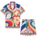 Casablanca Paris Le Pouvoir Des Fleurs Short Sleeve Silk Shirt Multicolor
