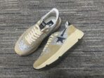 Golden Goose Running Sole Glitter-Embellished Sneakers Gray