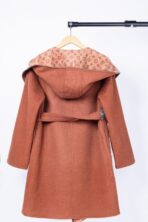 LV Long Wool Coat Full Brown - Image 2
