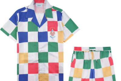 Casablanca T-shirt Tracksuits fashion Cargo Shorts Set Multicolor