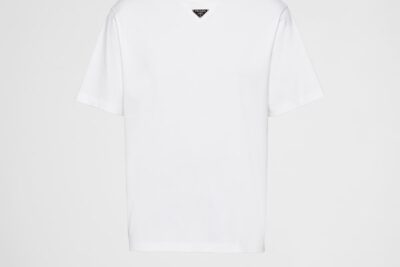 Prada Triangle-logo Cotton T-shirt White