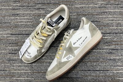 Golden Goose Leather and Suede Ballstar Grey/White