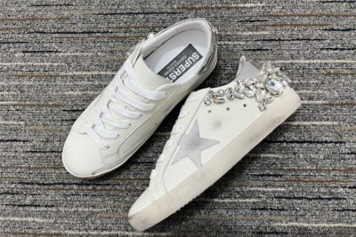Golden Goose Super-Star Embellished Low-Top Sneakers White