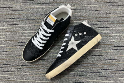 Golden Goose Mid Star Glitter Sneaker Black