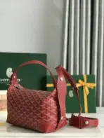 Goyard Boeing 25 Toiletry Crossbody Messenger Bag Goyardine Canvas Red - Image 3