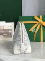 Goyard Vendome Cosmetic Pouch Bag Goyardine Canvas With Leather Trim White - Image 2