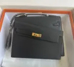 Hermes Kelly Bag Leather Black