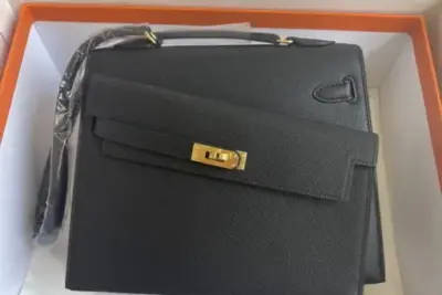 Hermes Kelly Bag Leather Black