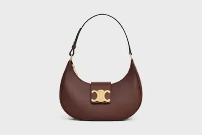 Celine Medium Ava Triomphe Bag in Smooth Calfskin Chestnut